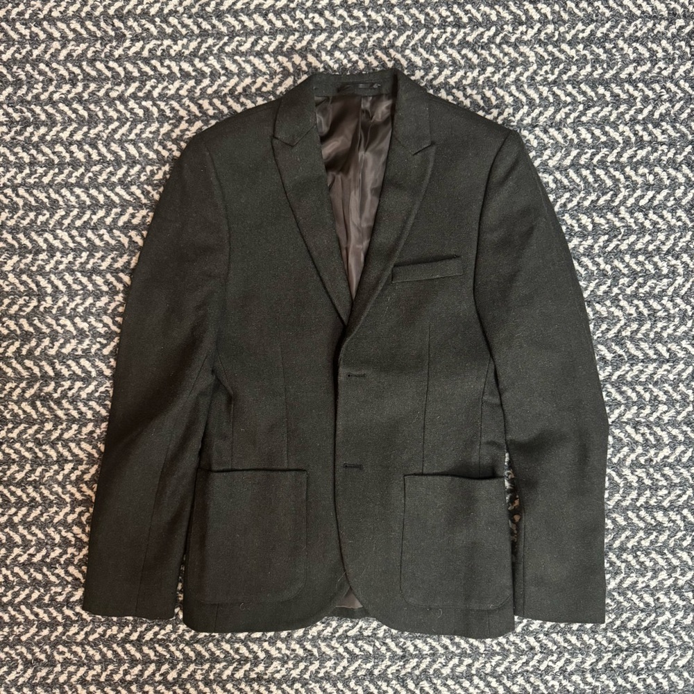 Topman Olive Tweed Blazer